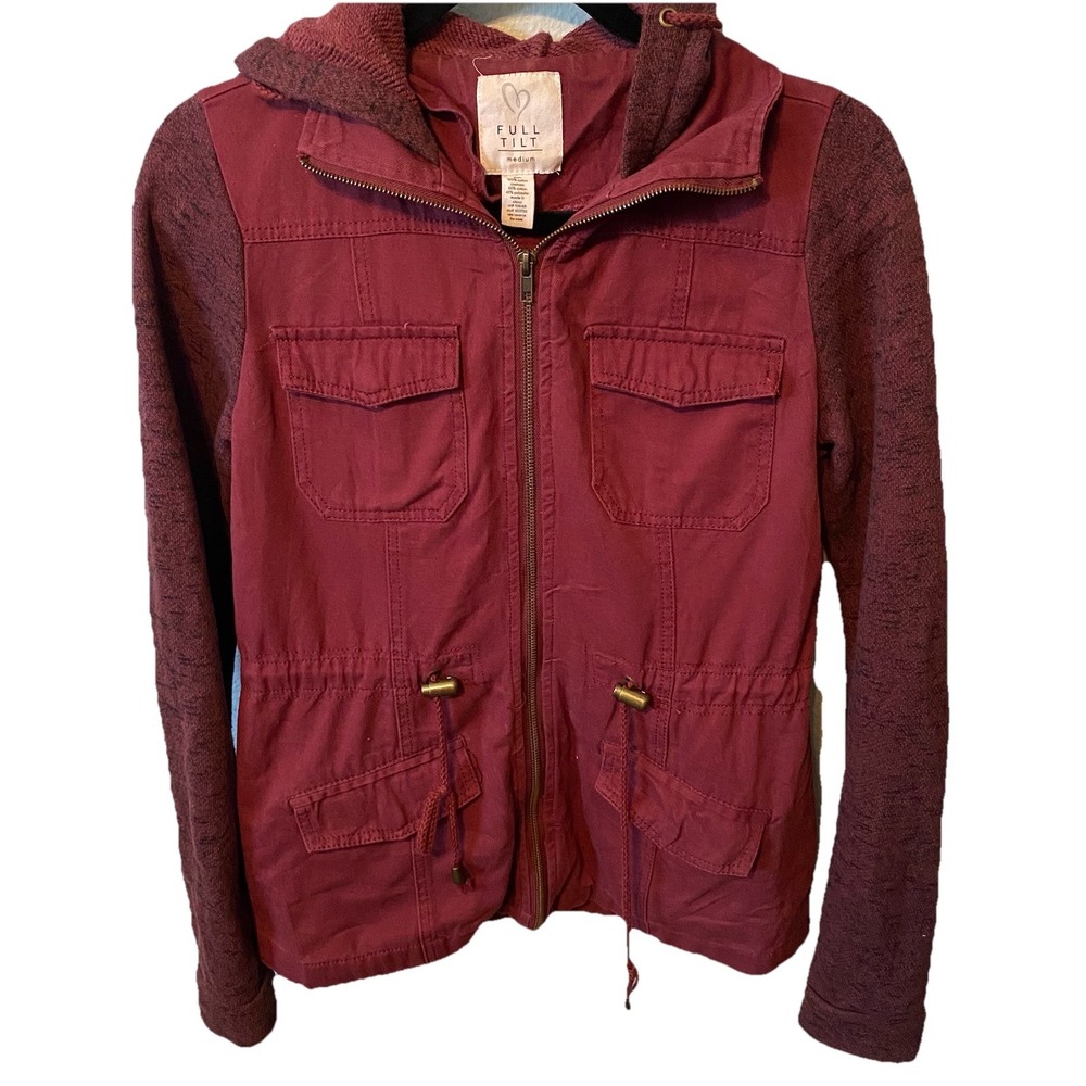 Full Tilt Women's Red Jacket‎ Full Zip Hoodie Size M